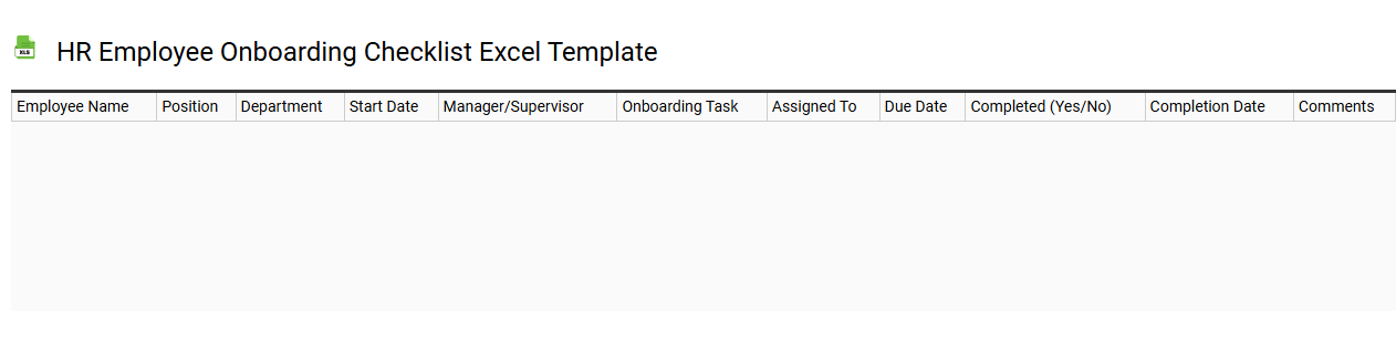 HR employee onboarding checklist Excel template