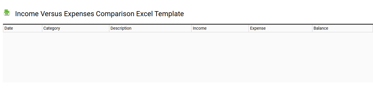 Income versus expenses comparison Excel template