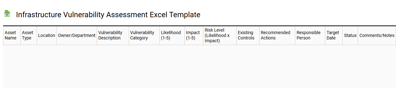 Infrastructure vulnerability assessment Excel template