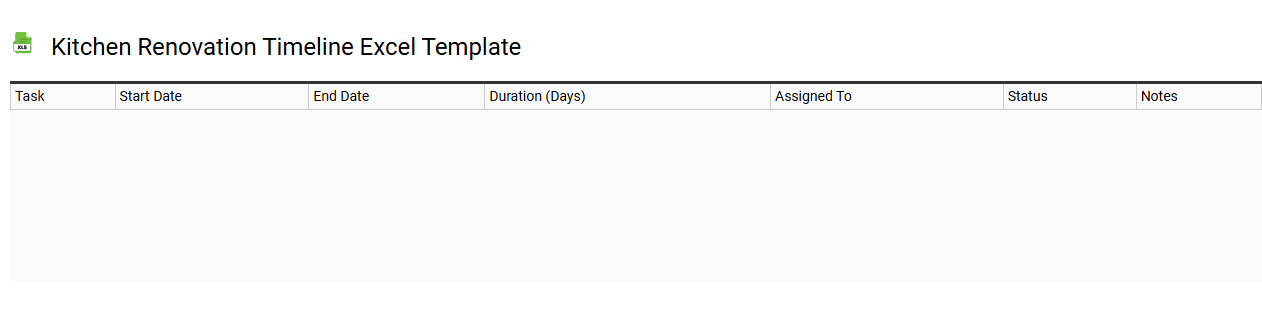 Kitchen renovation timeline Excel template