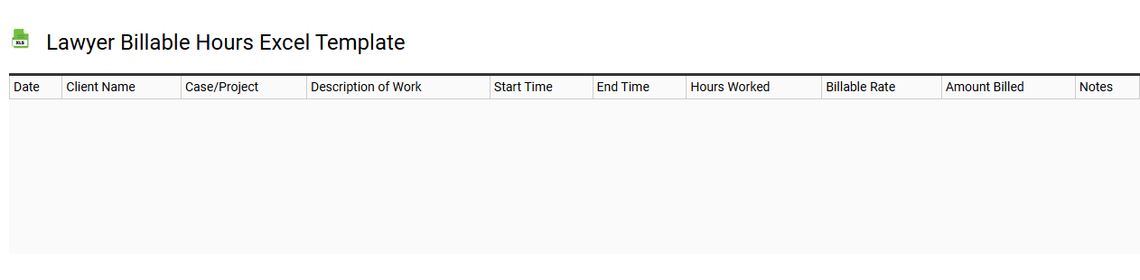 Lawyer billable hours Excel template