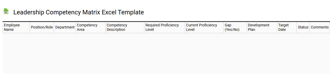 Leadership competency matrix Excel template
