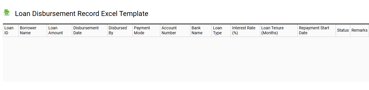 Loan disbursement record Excel template
