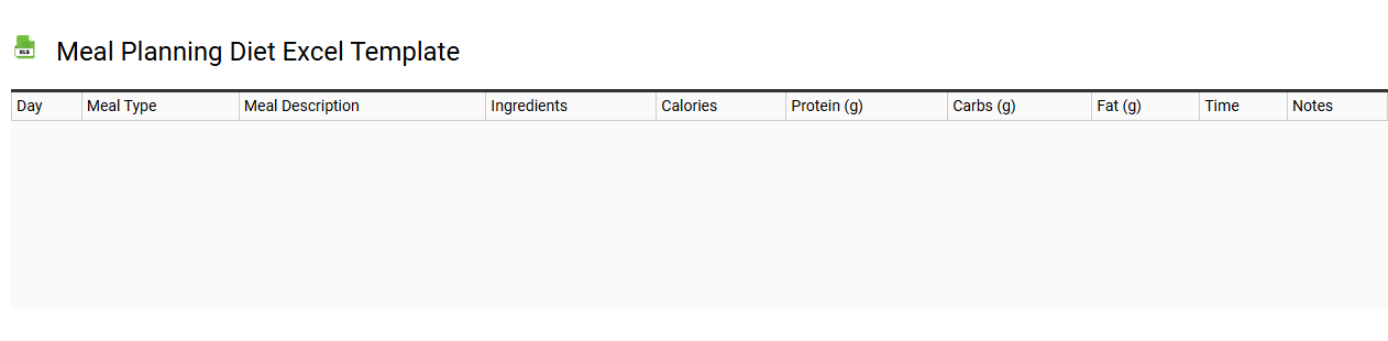 Meal planning diet Excel template