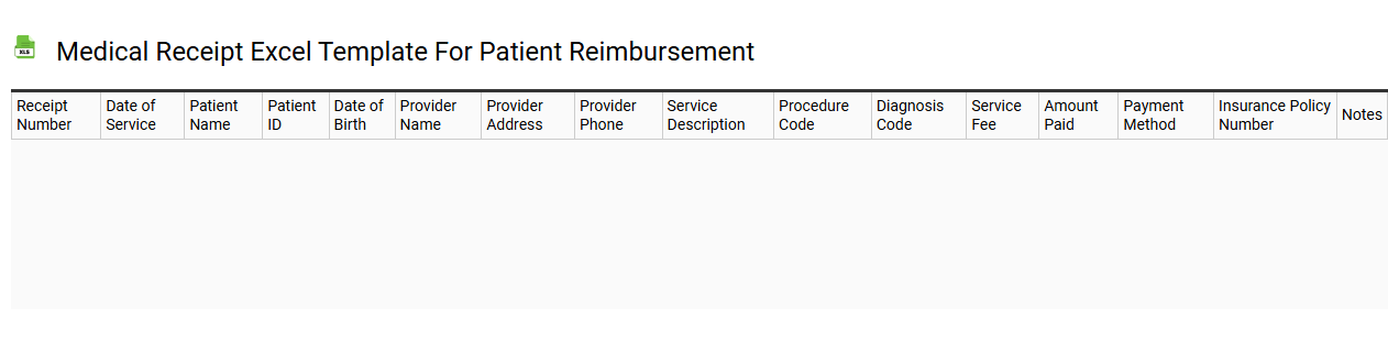 Medical receipt Excel template for patient reimbursement