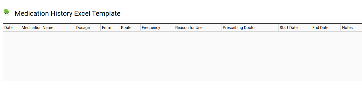Medication history Excel template