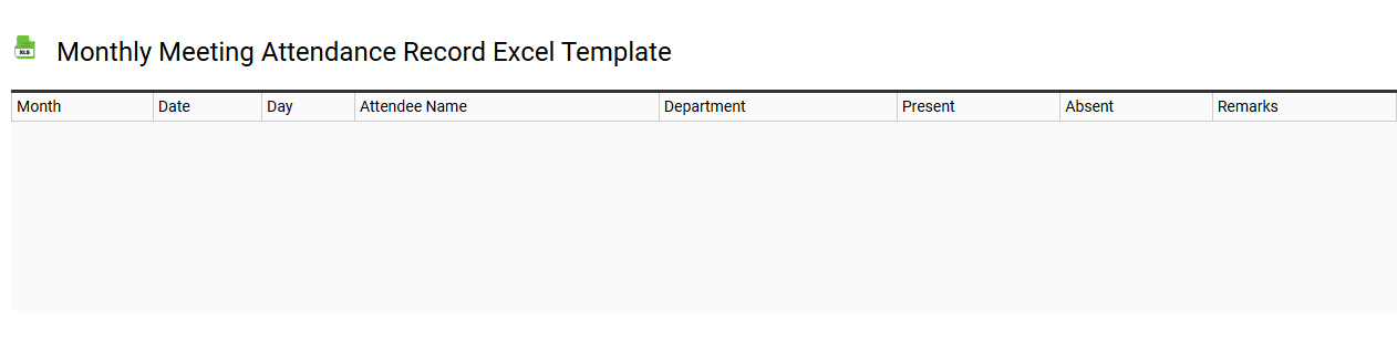 Monthly meeting attendance record Excel template