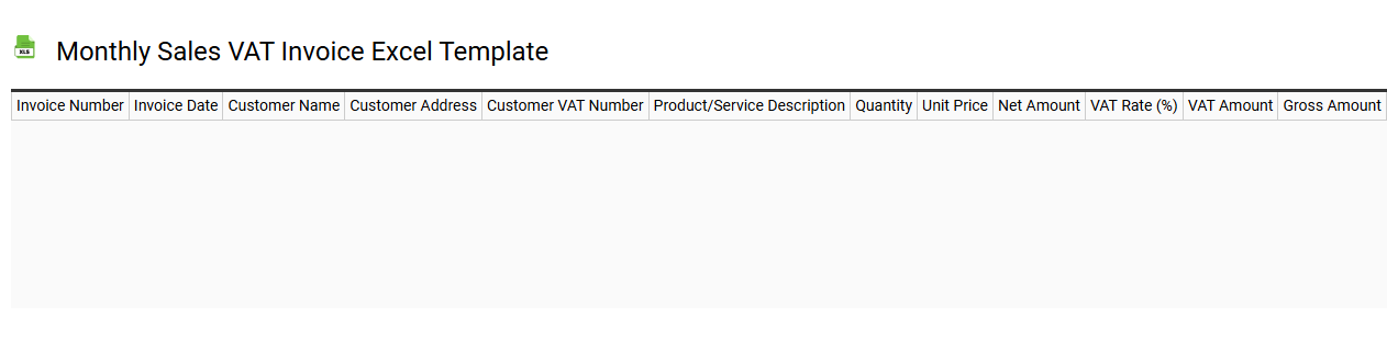 Monthly sales VAT invoice Excel template