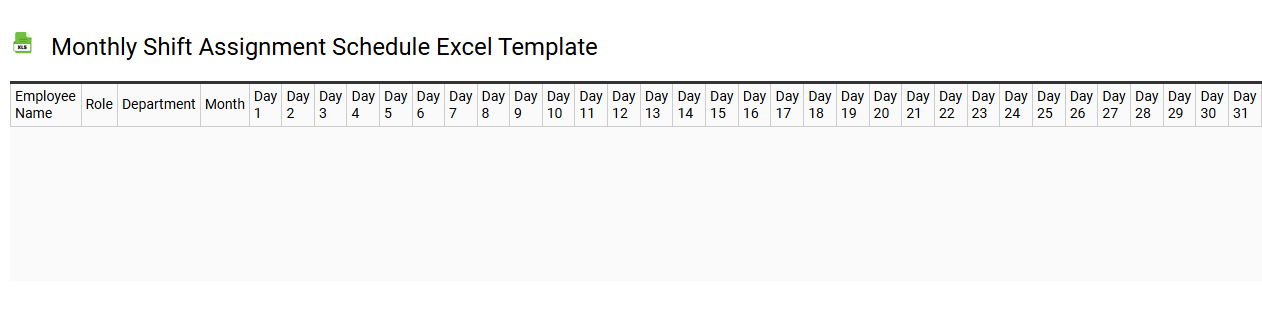 Monthly shift assignment schedule Excel template