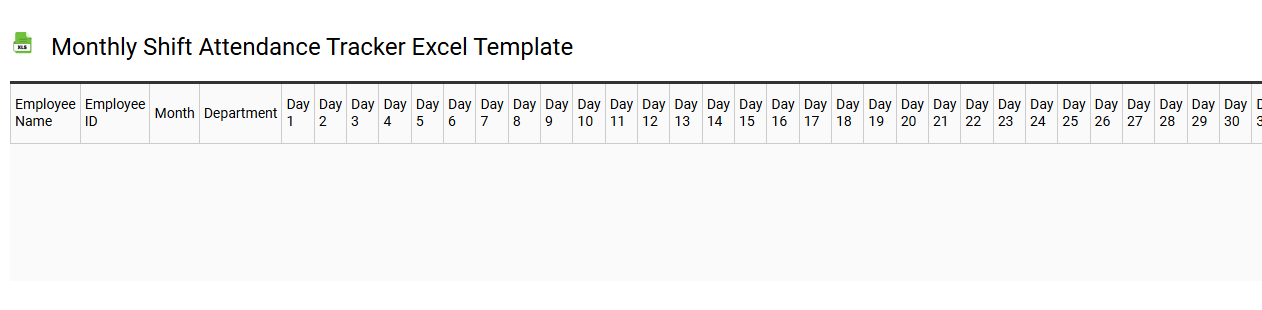 Monthly shift attendance tracker Excel template