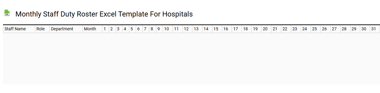 Monthly staff duty roster Excel template for hospitals