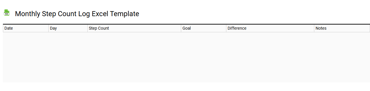 Monthly step count log Excel template