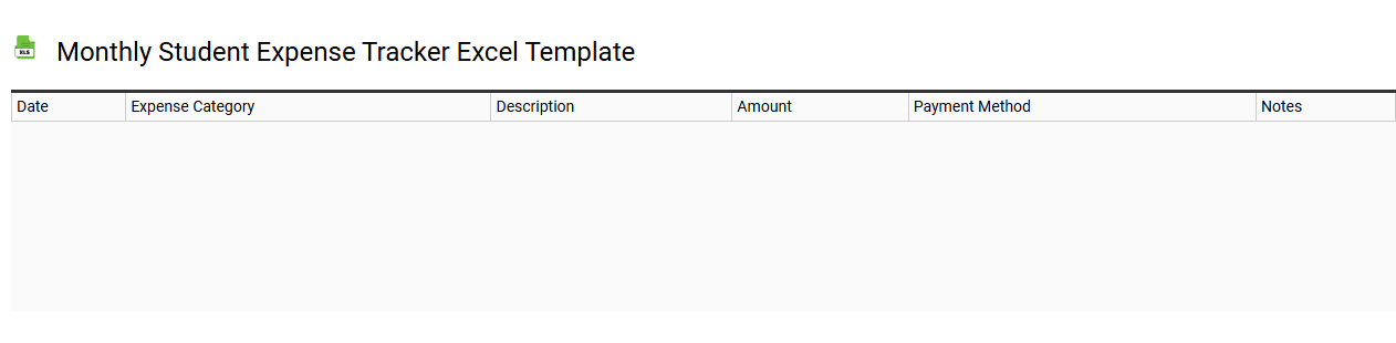 Monthly student expense tracker Excel template