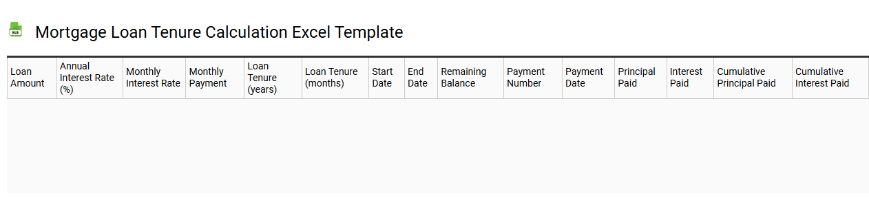 Mortgage loan tenure calculation Excel template