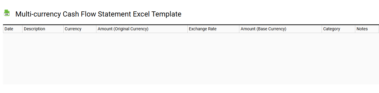 Multi-currency cash flow statement Excel template