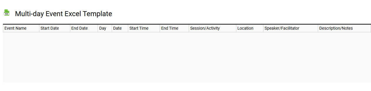 Multi-day event Excel template