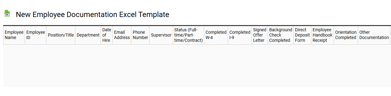 New employee documentation Excel template