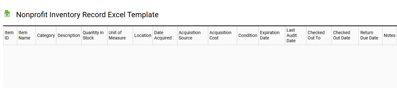 Nonprofit inventory record Excel template