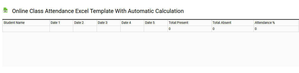 Online class attendance Excel template with automatic calculation