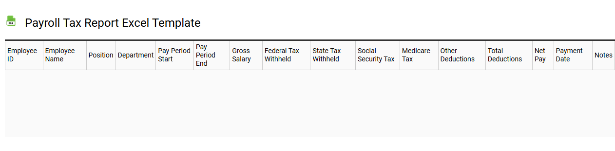 Payroll tax report Excel template