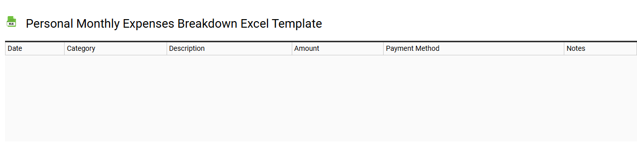 Personal monthly expenses breakdown Excel template