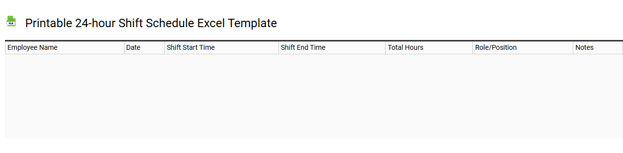 Printable 24-hour shift schedule Excel template
