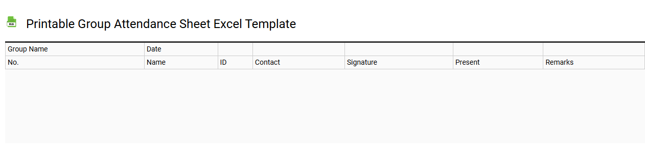 Printable group attendance sheet Excel template