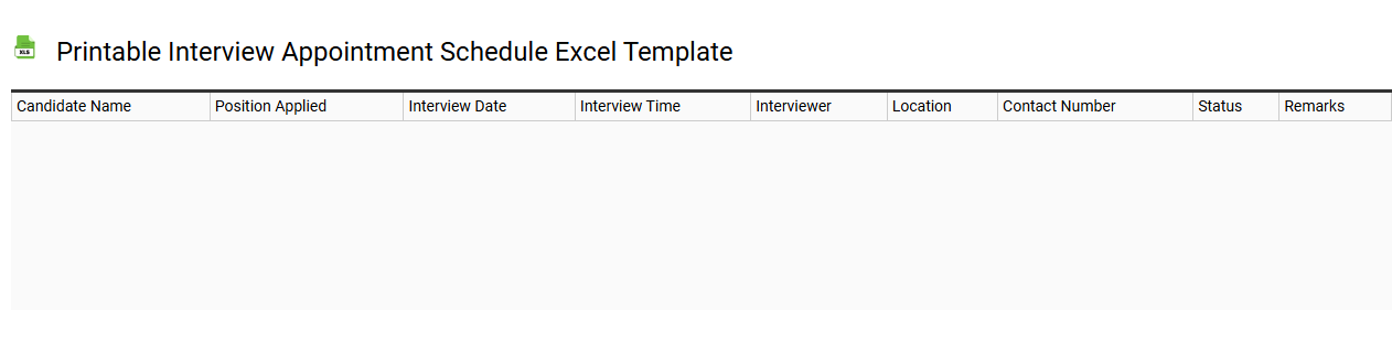 Printable interview appointment schedule Excel template