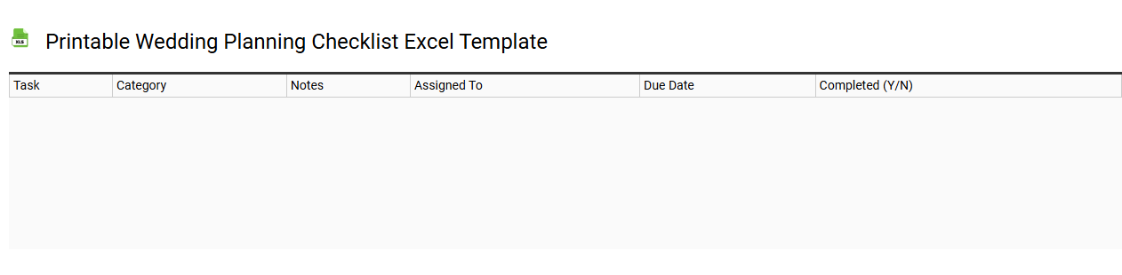 Printable wedding planning checklist Excel template