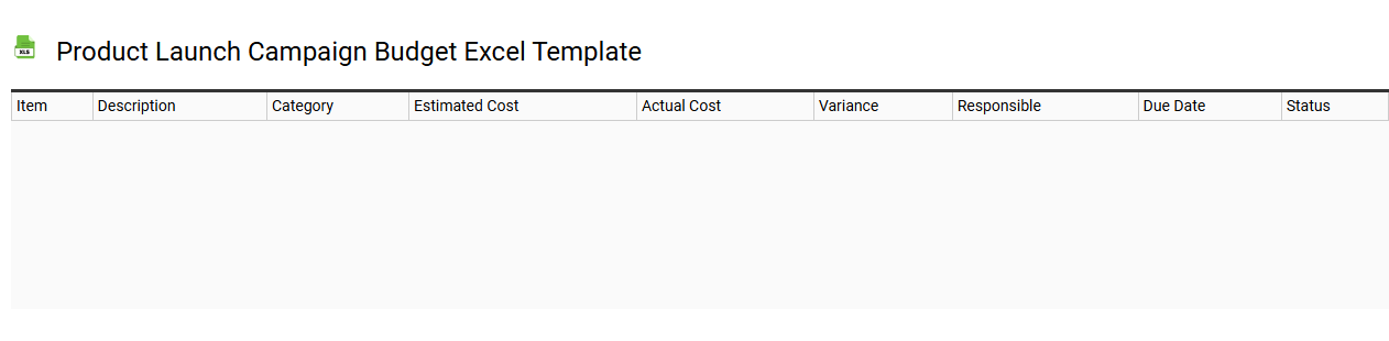 Product launch campaign budget Excel template