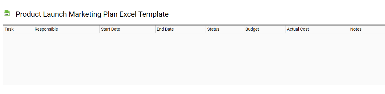 Product launch marketing plan Excel template
