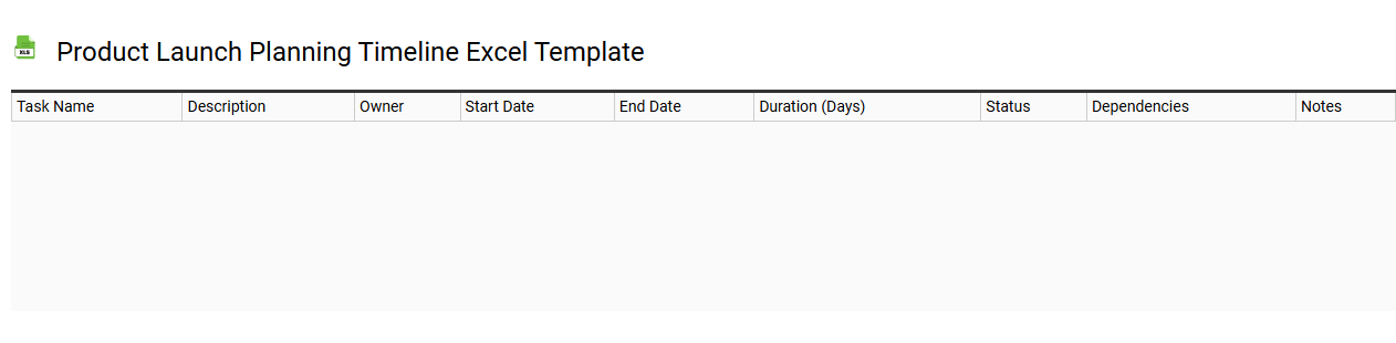 Product launch planning timeline Excel template