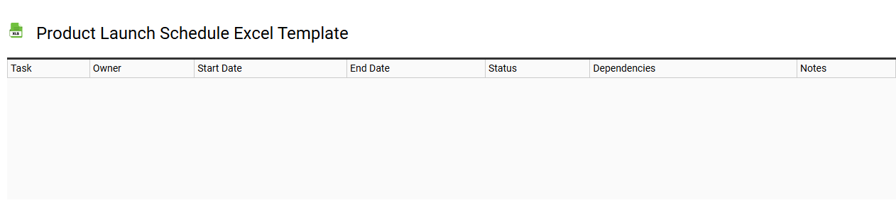 Product launch schedule Excel template