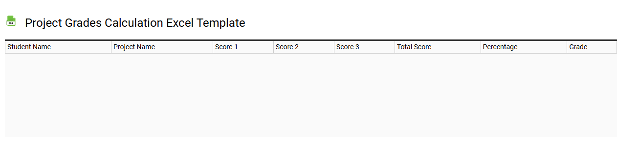 Project grades calculation Excel template