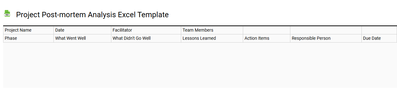 Project post-mortem analysis Excel template