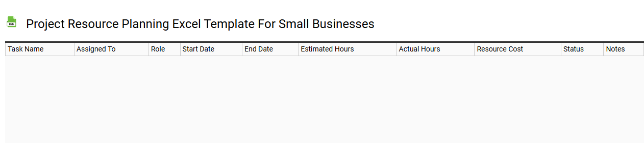 Project resource planning Excel template for small businesses