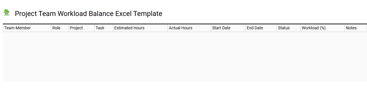Project team workload balance Excel template