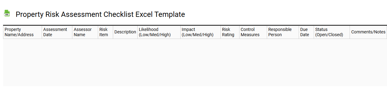 Property risk assessment checklist Excel template