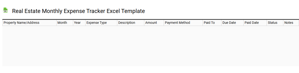 Real estate monthly expense tracker Excel template