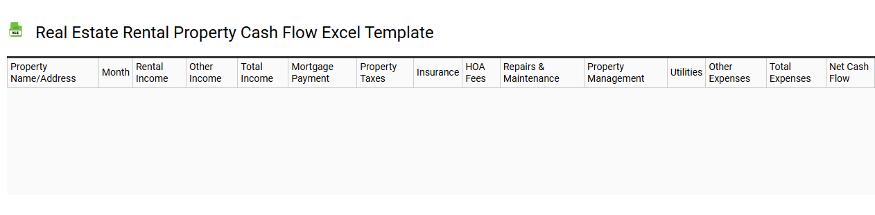 Real estate rental property cash flow Excel template