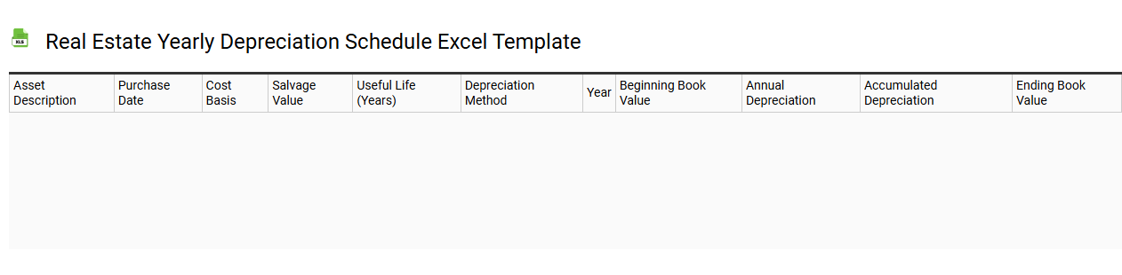 Real estate yearly depreciation schedule Excel template