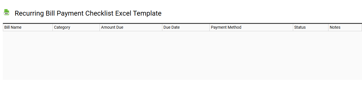 Recurring bill payment checklist Excel template