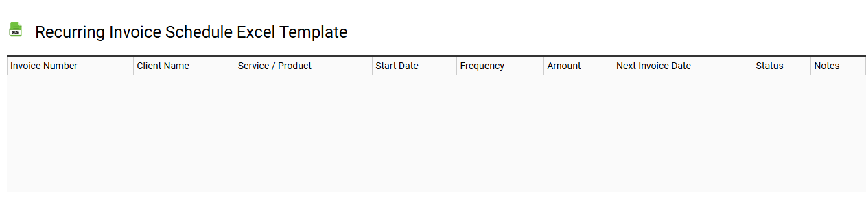Recurring invoice schedule Excel template