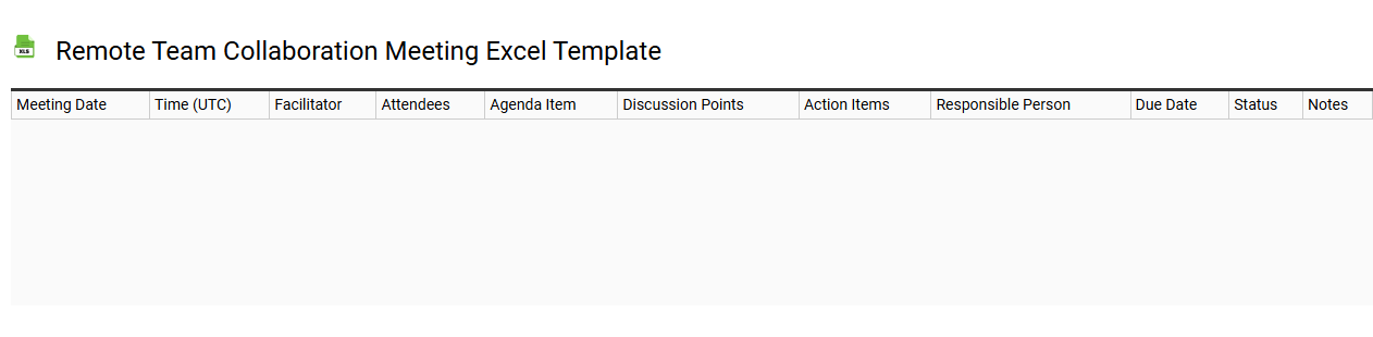 Remote team collaboration meeting Excel template