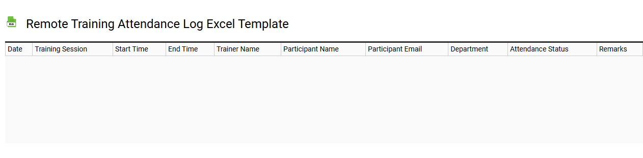 Remote training attendance log Excel template