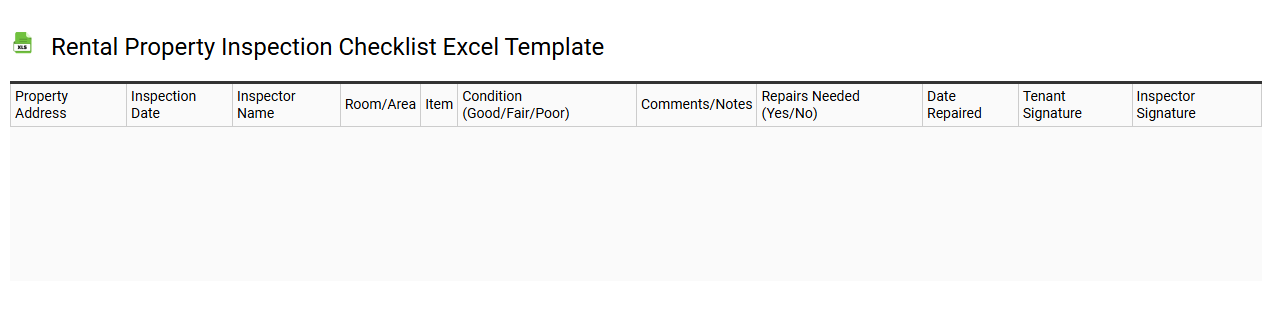 Rental property inspection checklist Excel template
