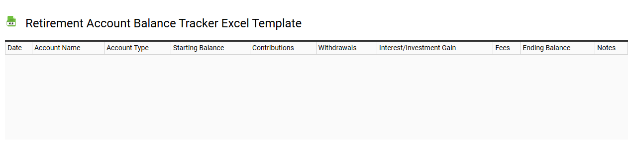 Retirement account balance tracker Excel template