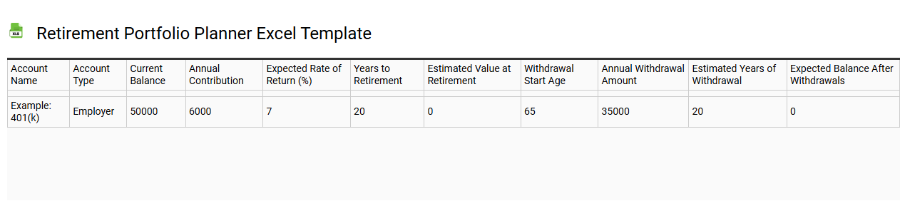 Retirement portfolio planner Excel template