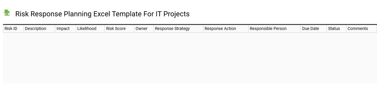 Risk response planning Excel template for IT projects