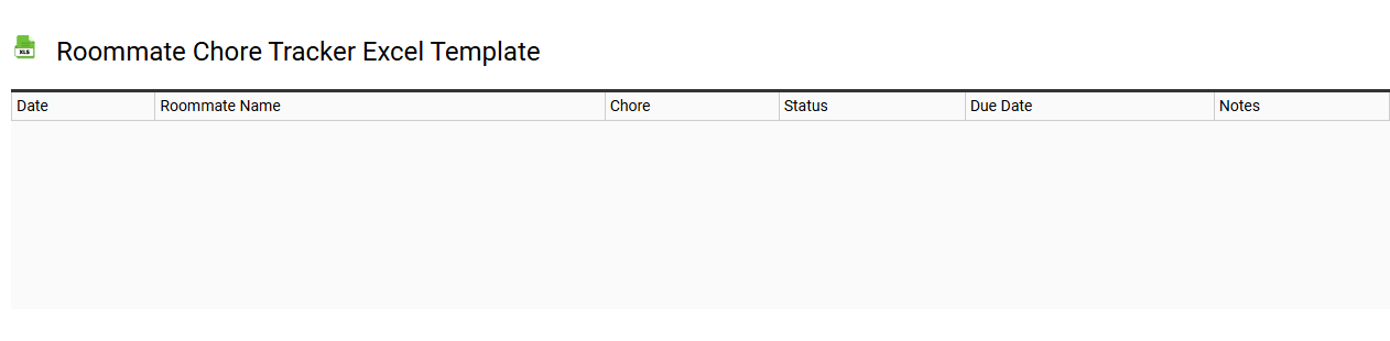 Roommate chore tracker Excel template
